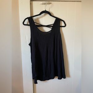 Black tank top with x detailing